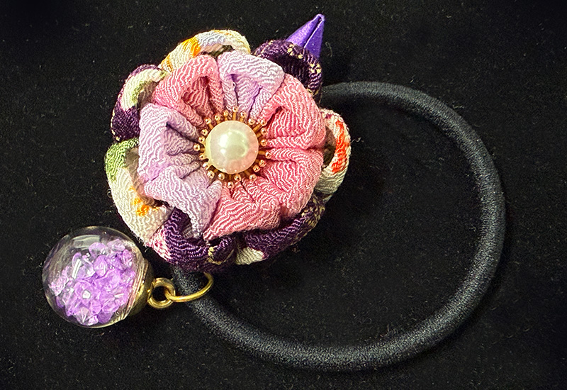 細工纏花雙層髮圈